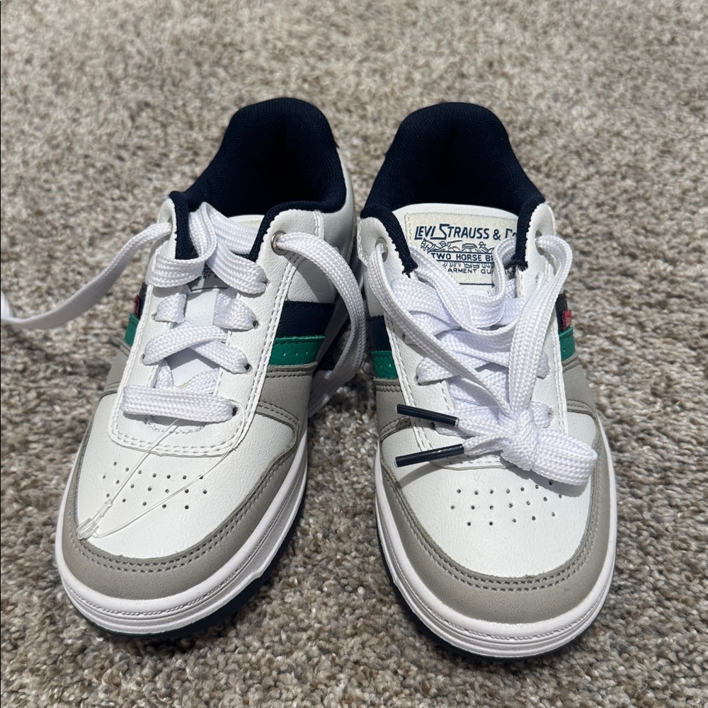 Levi's Kids White and Green Sneakers
